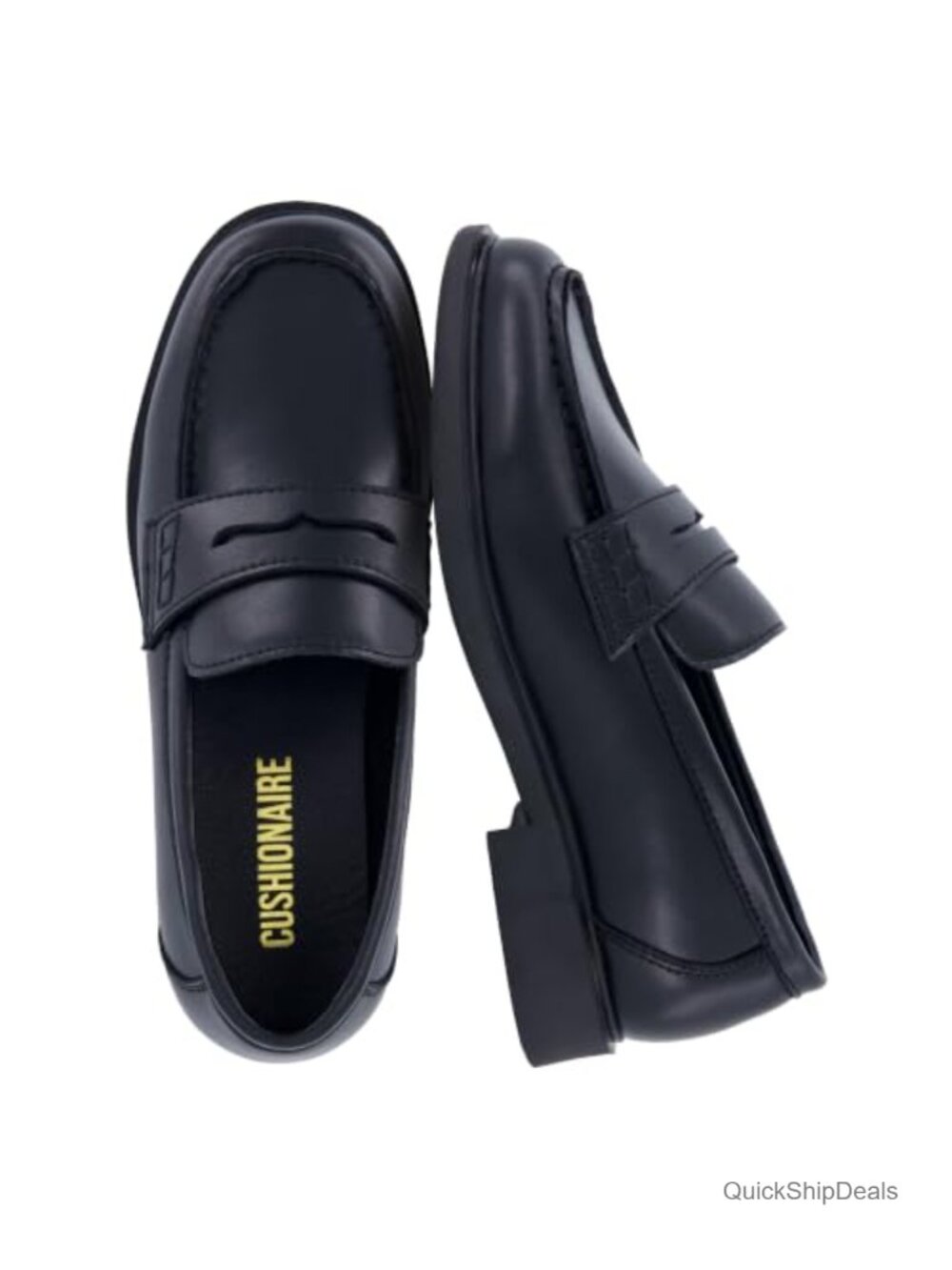 Genuine Leather Penny Loafers Slip On Cushioned Low Block Heel Work Shoes